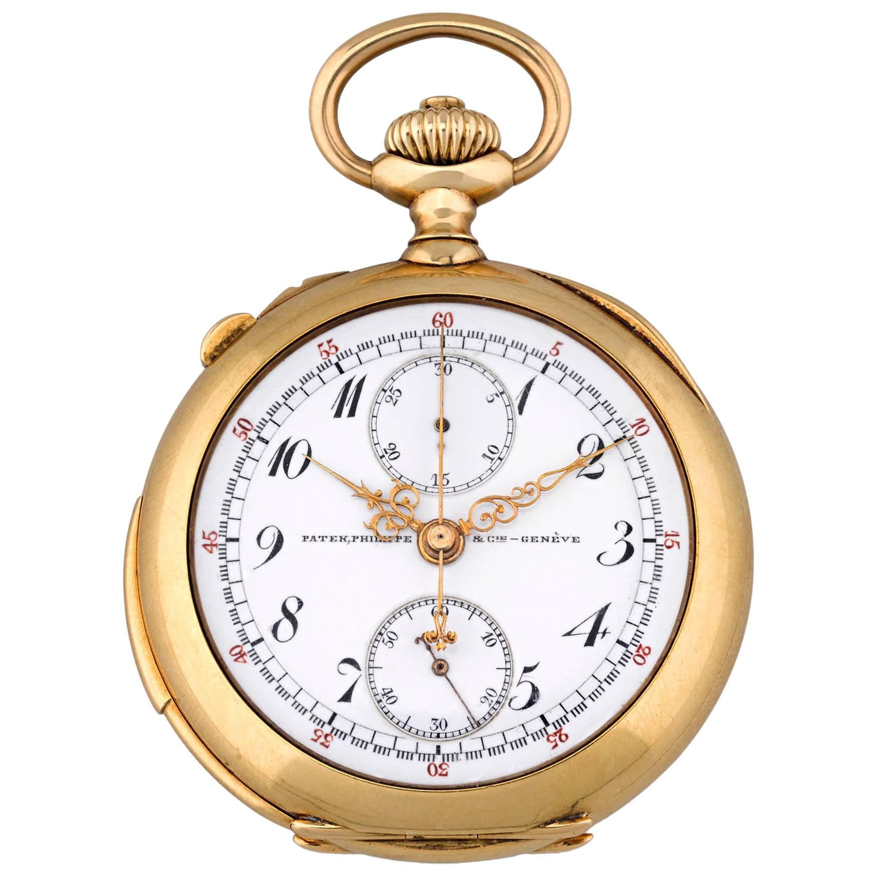 Patek Philippe Yellow Gold Minute Repeater Split Second Chronograph Pocket Watch