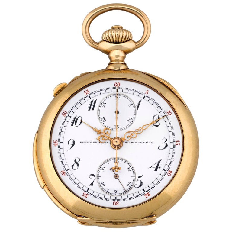 Patek Philippe Yellow Gold Minute Repeater Split Second Chronograph Pocket  Watch