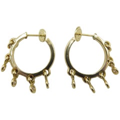 Dior Gold and Diamond Hoop Earrings