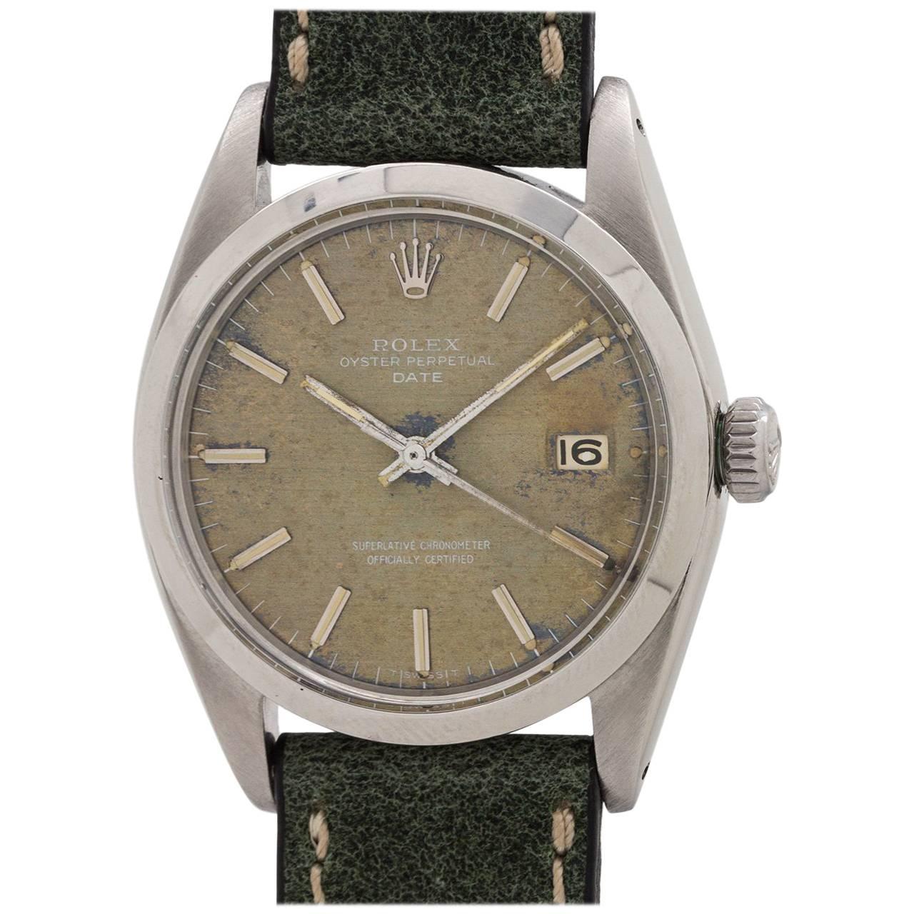 Rolex Stainless Steel Oyster Perpetual Date Self Winding Wristwatch, circa 1966