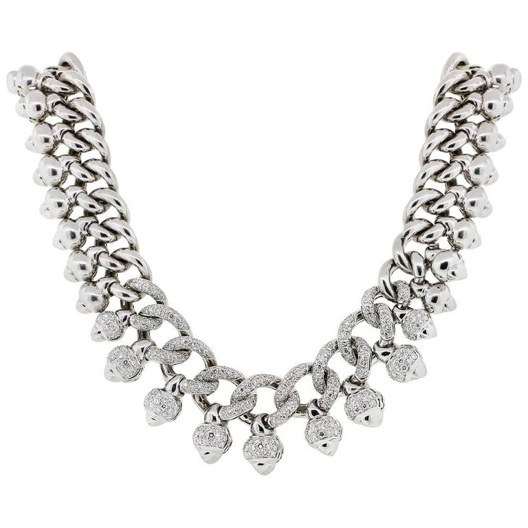 Pave Diamond Collar Necklace at 1stDibs