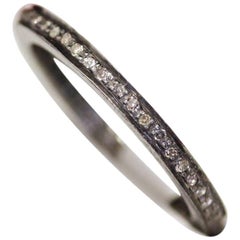 Rose Cut Diamond and Enamel on Sterling Silver, Full Eternity Ring
