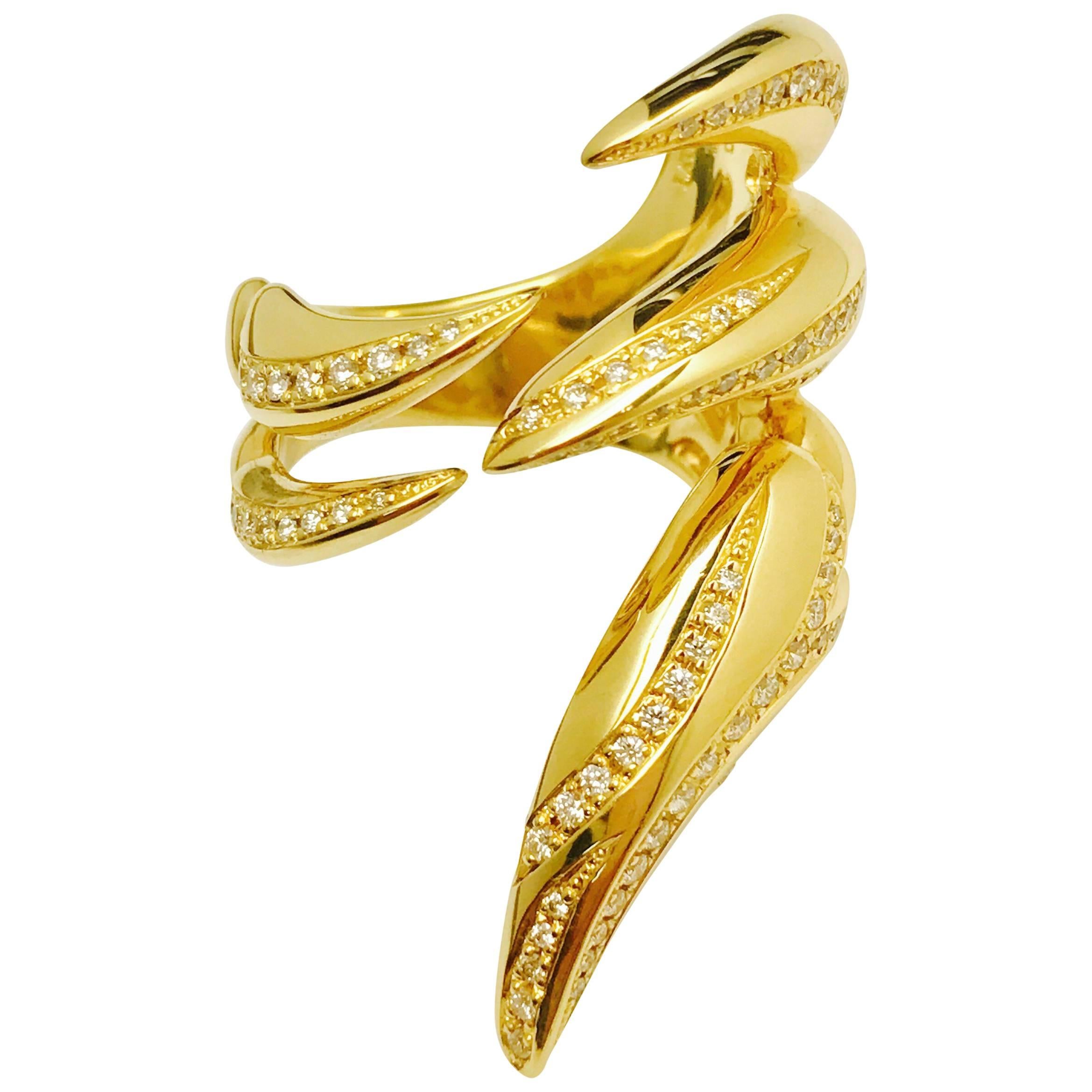 Latreia by Mana Matsuzaki Monarkos Diamond Claw Unisex Ring For Sale
