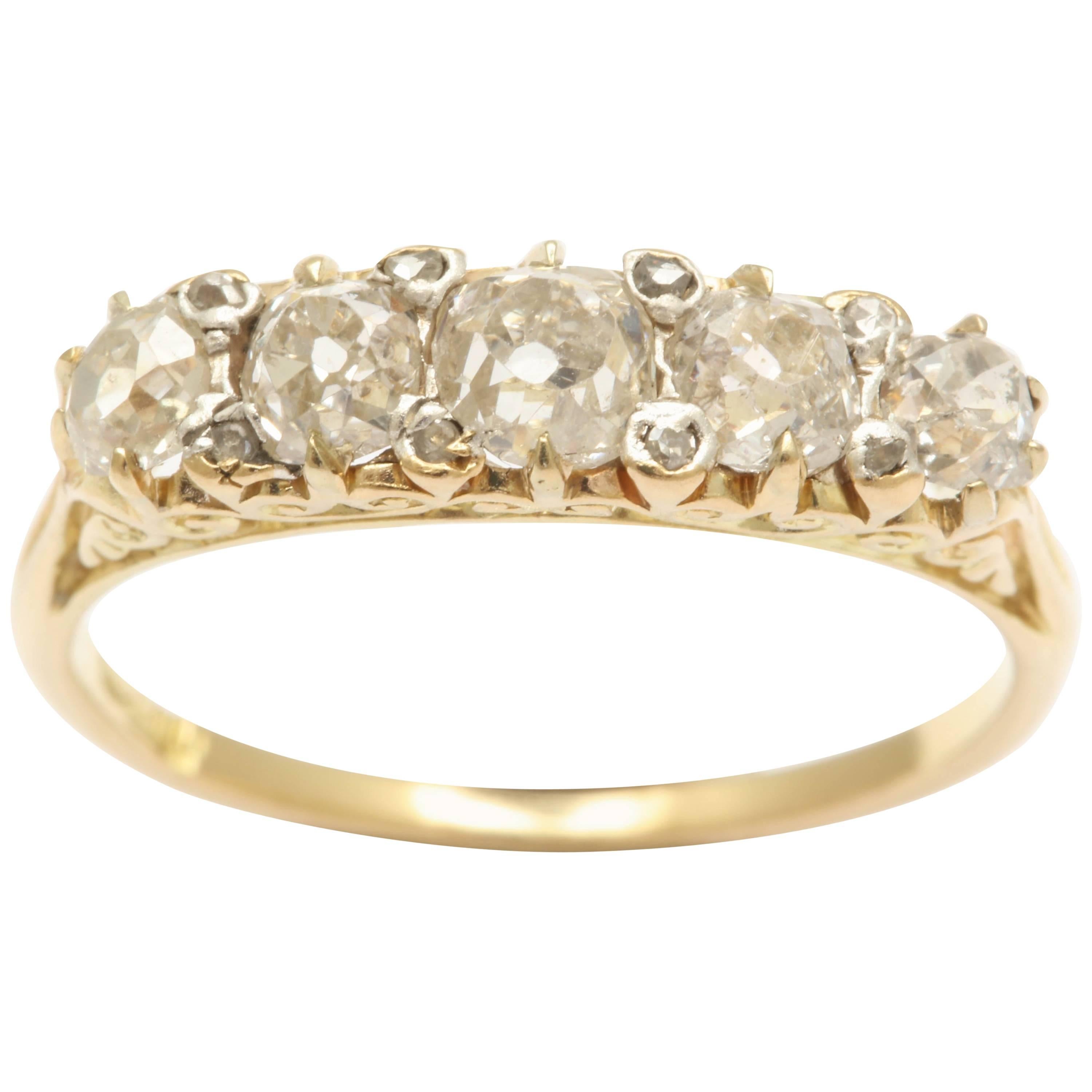 Victorian Five-Stone Diamond Ring For Sale