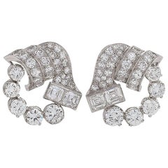 1950s Diamond and Platinum Earrings