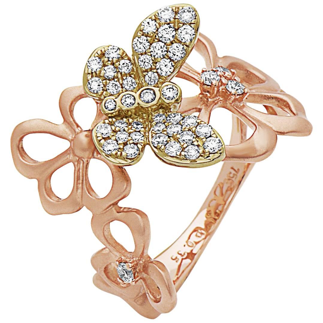 Emilio Jewelry Butterfly Diamond Ring
