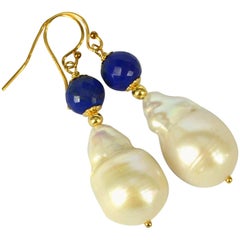 Decadent Jewels Lapis Lazuli Pearl Earrings