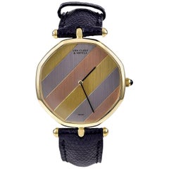 Van Cleef & Arpels Tricolor Gold Octagonal Quartz Wristwatch