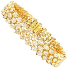 Pear Cut Fancy Yellow Diamond Bracelet