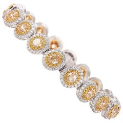 Oval Cut Fancy Yellow Diamond Bracelet