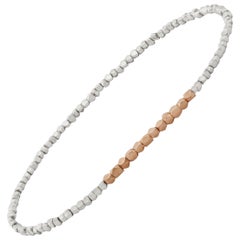 Silver Beaded Bracelet with Rose Gold by Allison Bryan