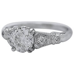 Antique 1.04 Carat Diamond Platinum Engagement Ring