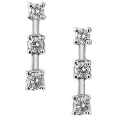 White Gold Triple Diamond Earrings