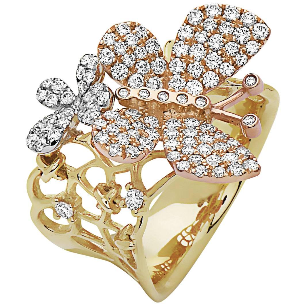 Emilio Jewelry Butterfly Diamond Fashion Ring