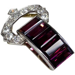 Cartier Pink Tourmaline Diamond Platinum Brooch