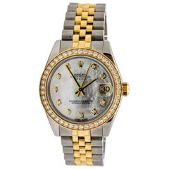 Rolex yellow gold Stainless Steel Diamond Bezel Datejust automatic Wristwatch