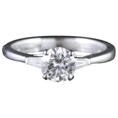 Antique Art Deco Platinum Diamond Engagement Ring, circa 1920
