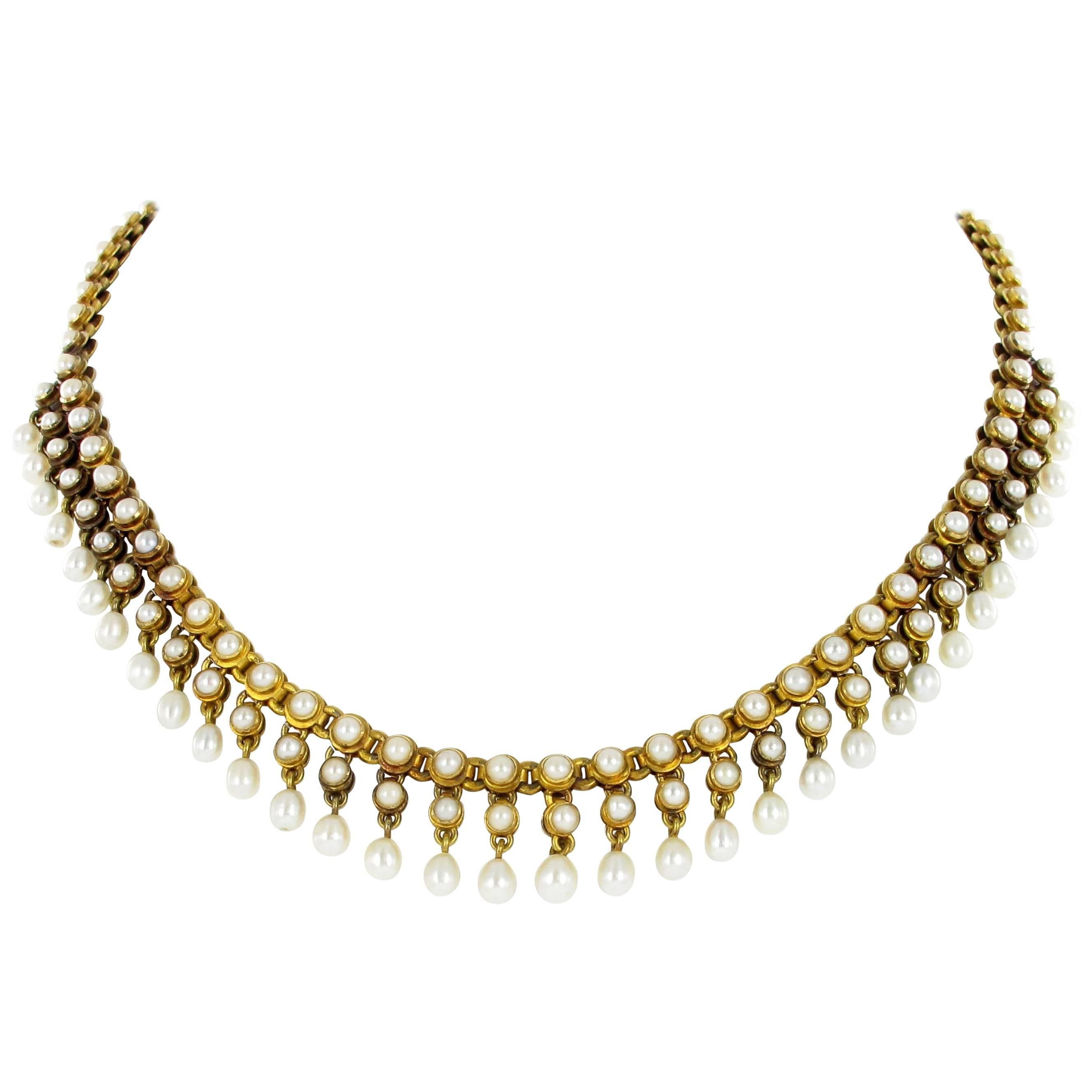 Natural Pearl Gold Necklace