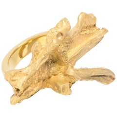 Loveness Lee Jigsaw Chunky Statement Gold Ring