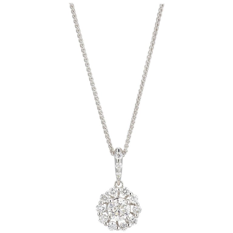 18 Karat White Gold 1 Carat Diamond Pendant For At 1stdibs 18 Karat White Gold 1 Carat Diamond Pendant For