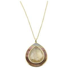 Ippolita Rutilated Quartz, Mother-of-Pearl Gold Ondine Teardrop Necklace