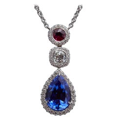 Tanzanite Diamond Ruby Necklace