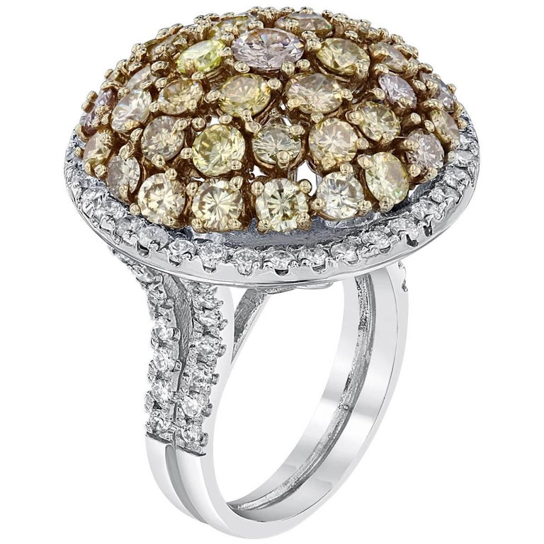 5.65 Carat Fancy Colored Diamond Cocktail Ring For Sale at 1stDibs