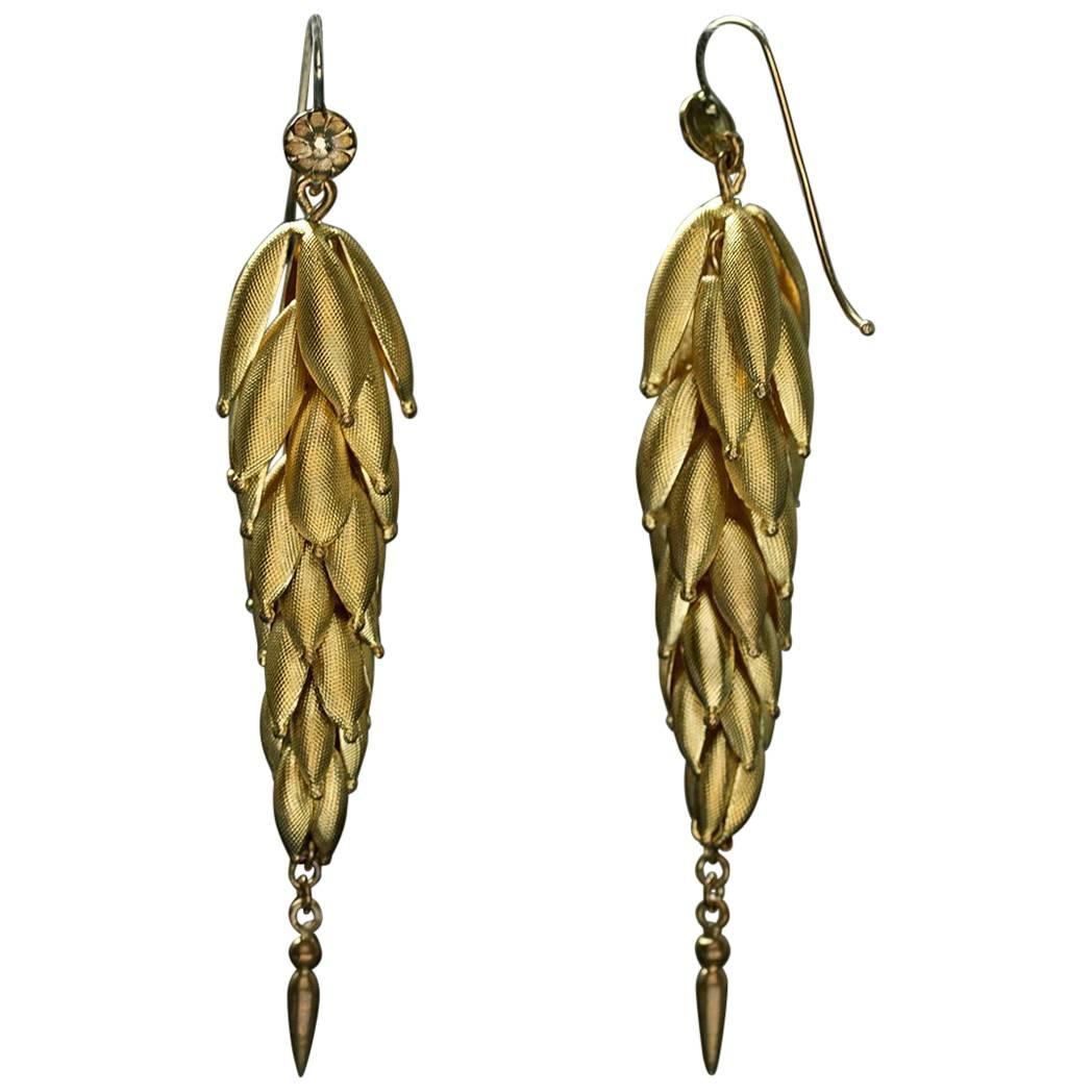 Victorian Pinchbeck Drop Earrings For Sale