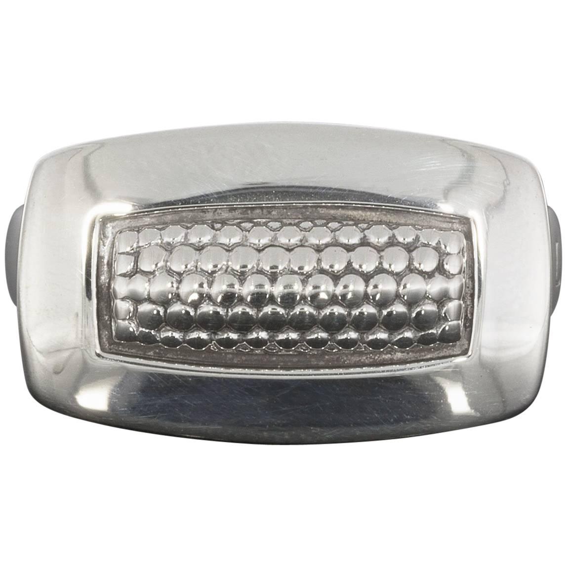 Lagos Sterling Silver Imagine Rectangle Caviar Band Ring