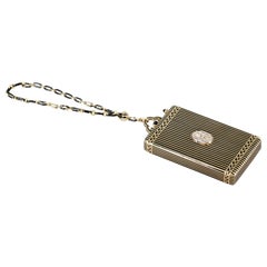 Cartier Art Deco Emaille Diamant Gold Minaudiere Kompakt, 1930er Jahre