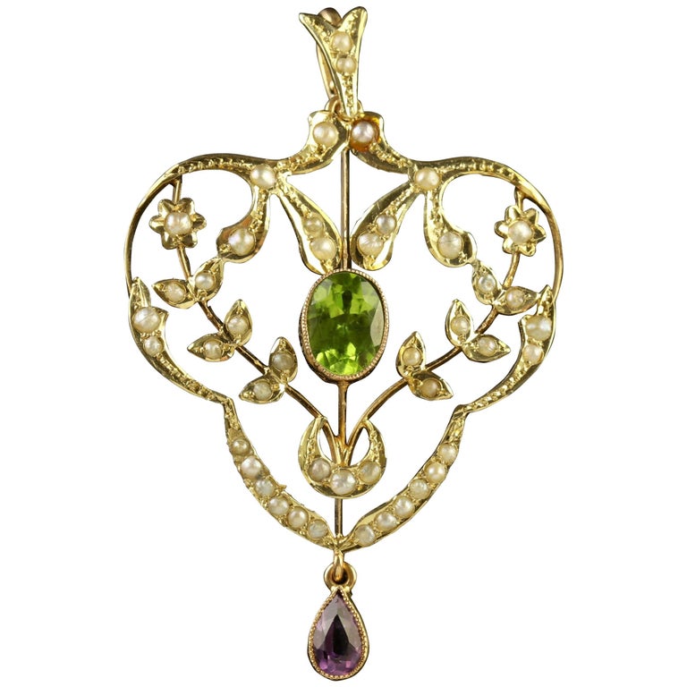 Antique Victorian Large Suffragette Gold Pendant, circa 1900 at 1stDibs