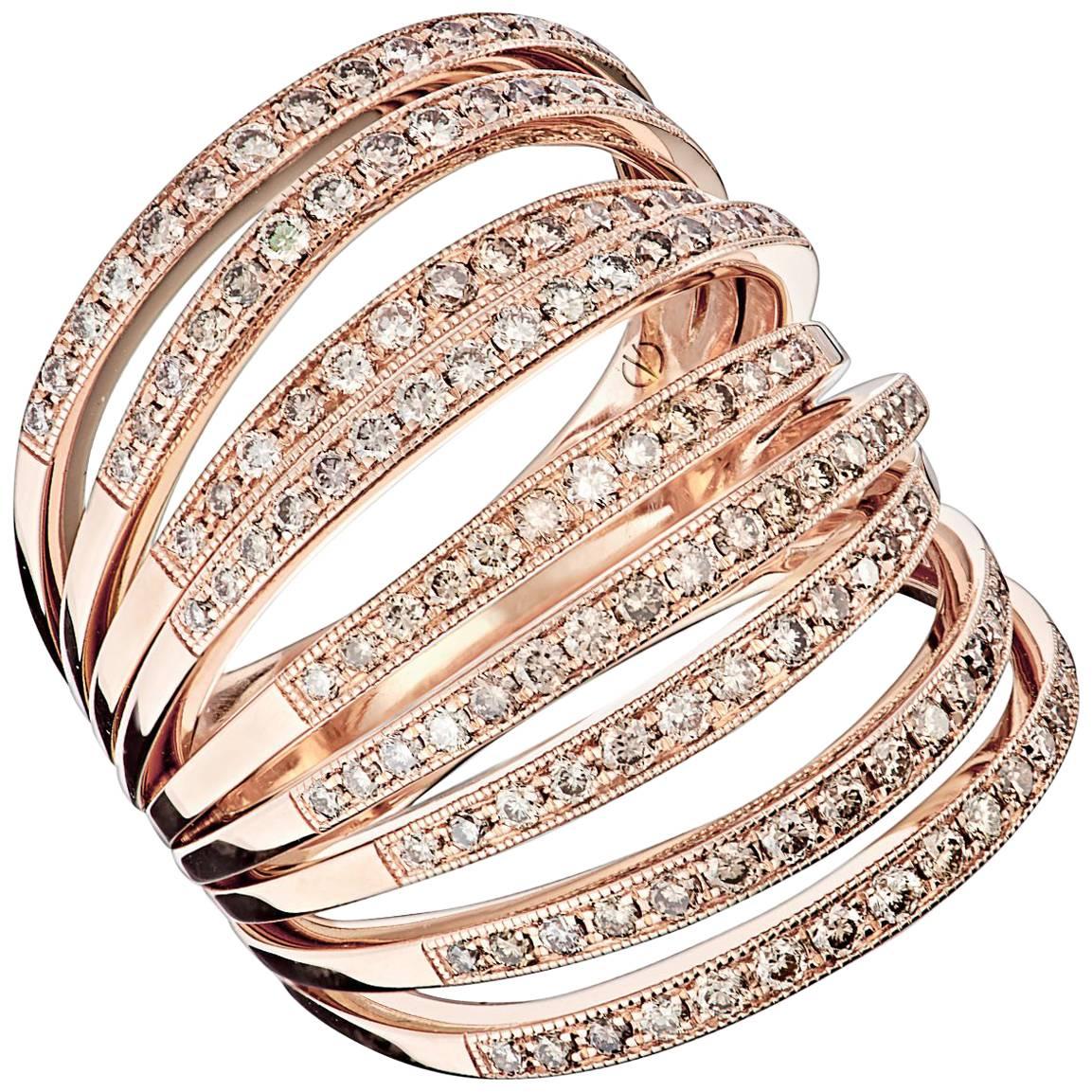 Charline Pavé Diamond Ring Designed by Valerie Danenberg For Sale