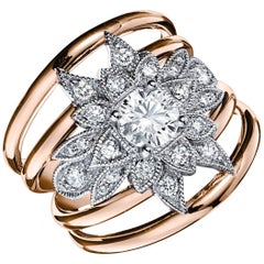 Priscilla 0.56 Carat Flower Diamond Ring Designed by Valerie Danenberg