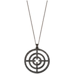Akillis Licence to Akillis M Pendant 18 Karat White Gold Black Diamonds