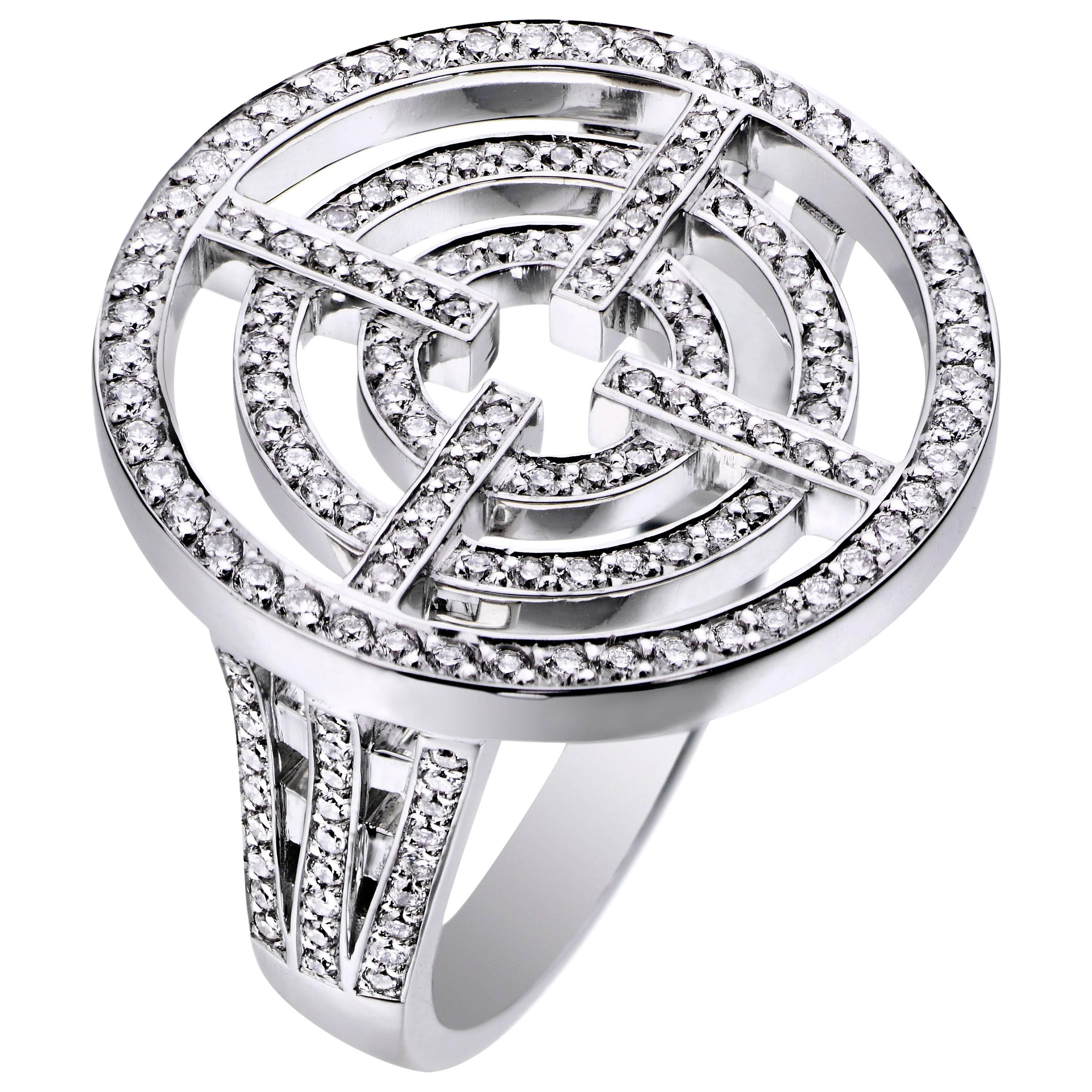 Akillis Licence to Akillis Ring 18 Karat White Gold White Diamonds For Sale