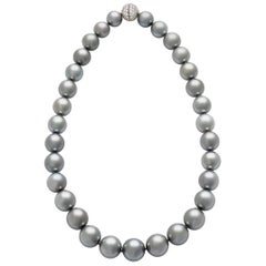Tahitian Silver Pearl Necklace