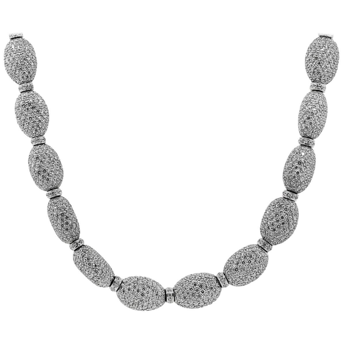Pave Diamond Cluster Necklace