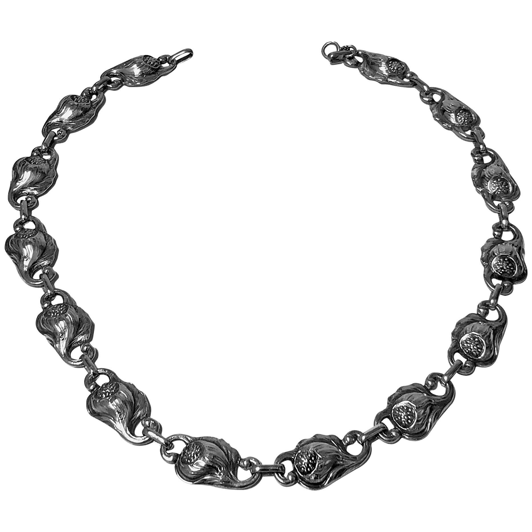 Carl Poul Petersen Handmade Sterling Silver Necklace, Montreal, circa 1940