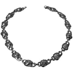 Carl Poul Petersen Handmade Sterling Silver Necklace, Montreal, circa 1940