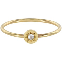 Ellie Air Orrery Keeper Stacking Gold 0.05 Carat Diamond Ring