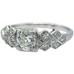 .43 carat diamond ring Antique .43 Carat Diamond Engagement Ring Platinum