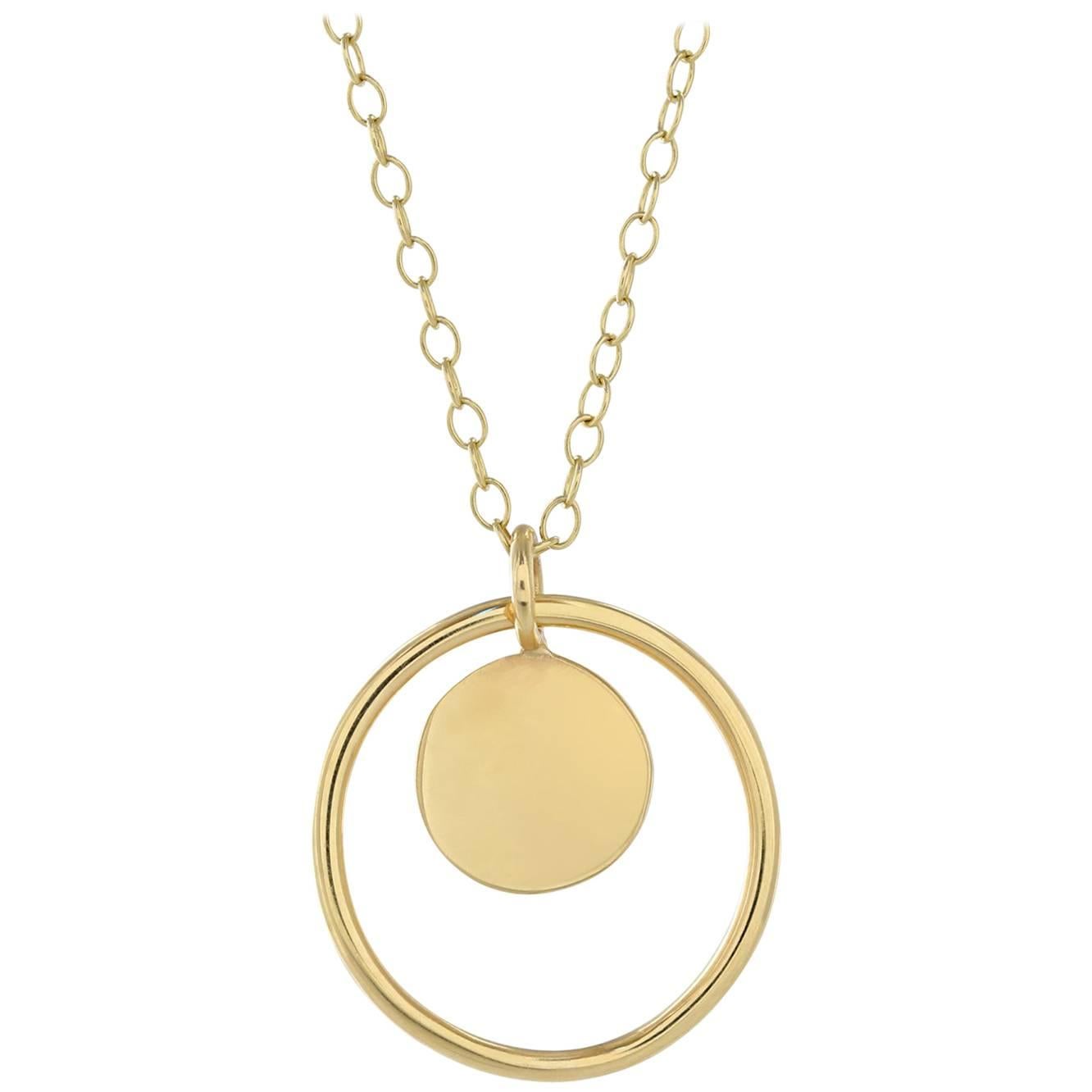 Ellie Air Total Eclipse Gold Disc Necklace For Sale