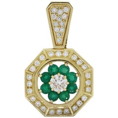 Emerald and Diamond Octagon Pendant