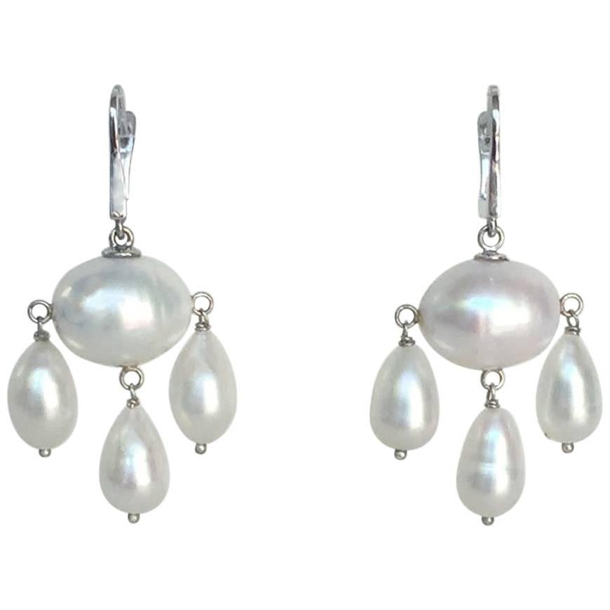Marina J Baroque Pearl and Pearl Teardrops Dangle Earrings in 14 k ...