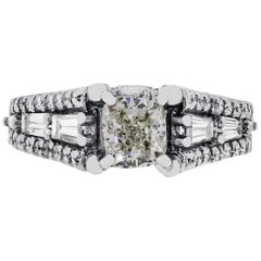 A. Jaffe 1 Carat Cushion Cut Diamond Engagement Ring