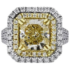 GIA Certified 4.05 Carat Radiant Diamond Ring