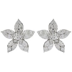 Pear Cluster Diamond Earrings