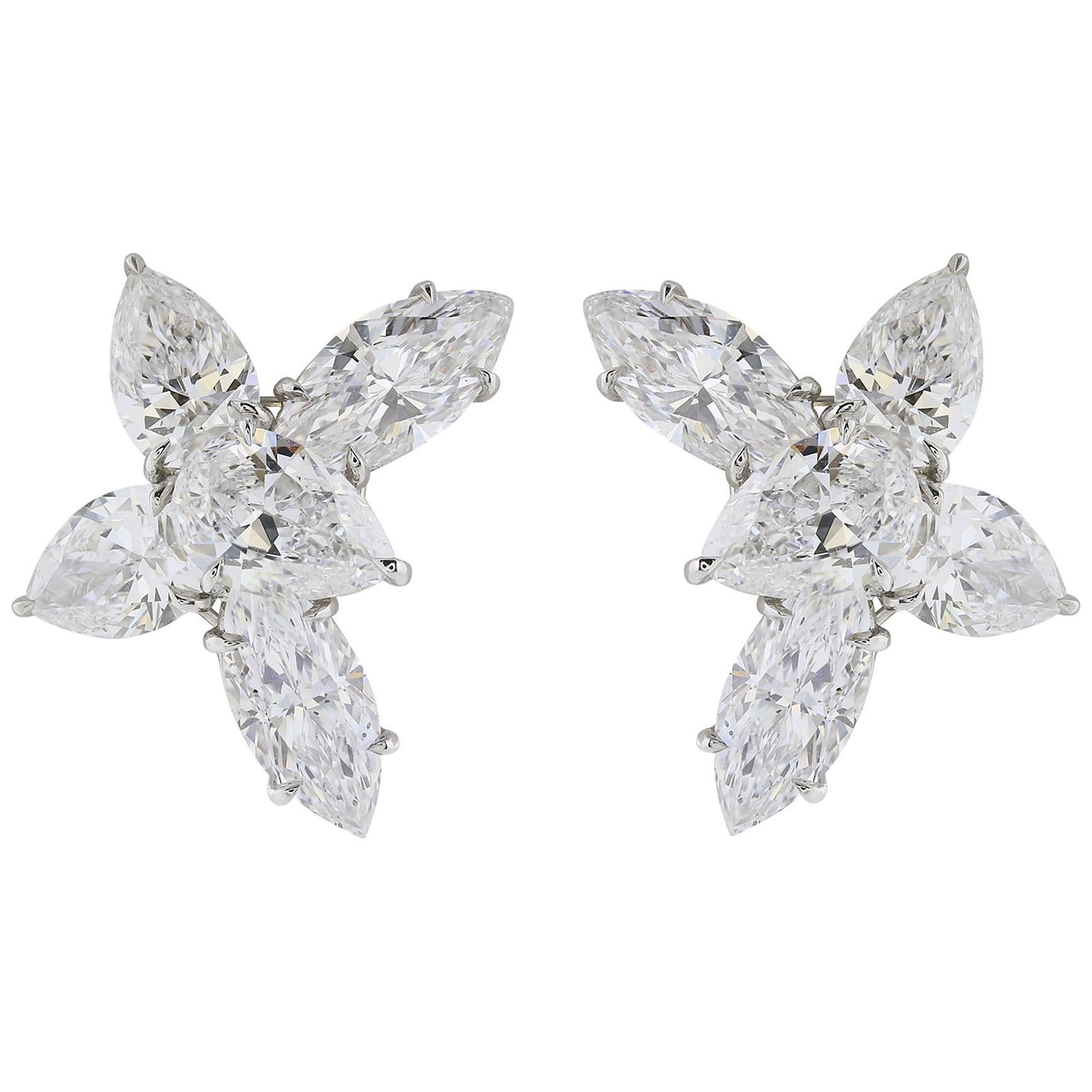 Shreve, Crump & Low 13.06 Carat Fancy Shaped GIA Diamond Earrings For Sale