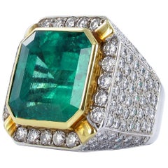 Certified Colombian Emerald Diamond Gold Ring