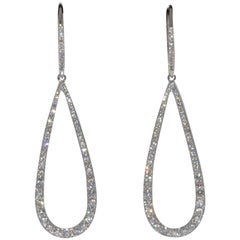 White Diamonds G/SI 1.45 Carat White Gold Chandelier Earrings